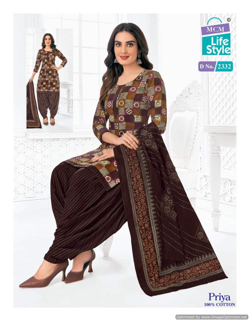 Priya Vol 23 By MCM Lifestyle Daily Wear Printed Cotton Dress Material Wholesale Market In Surat